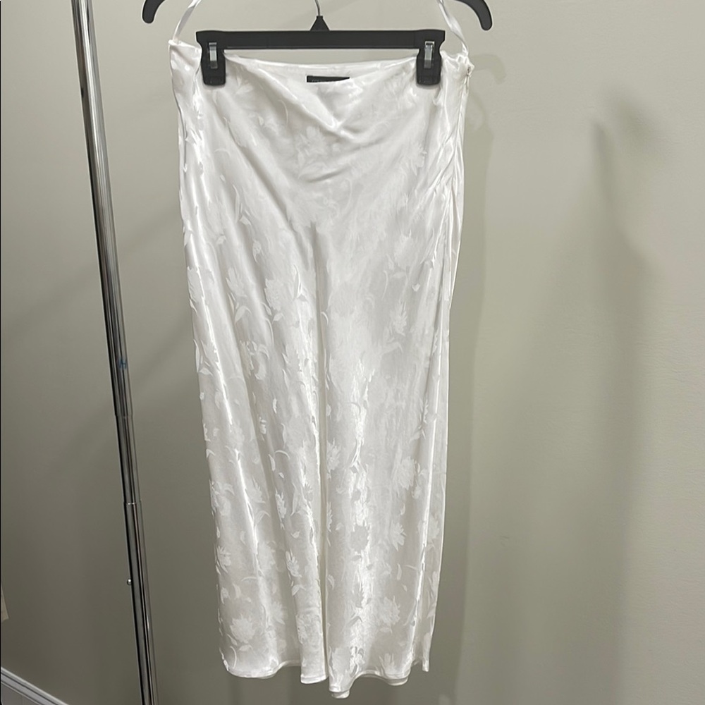 Cotton Candy White Maxi Slip Skirt Wrap Design